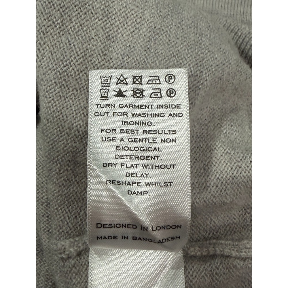 Charles Tyrwhitt Mens Large Gray Extra Fine Merino Wool Quarter Zip Sweater Knit - Picture 6 of 7